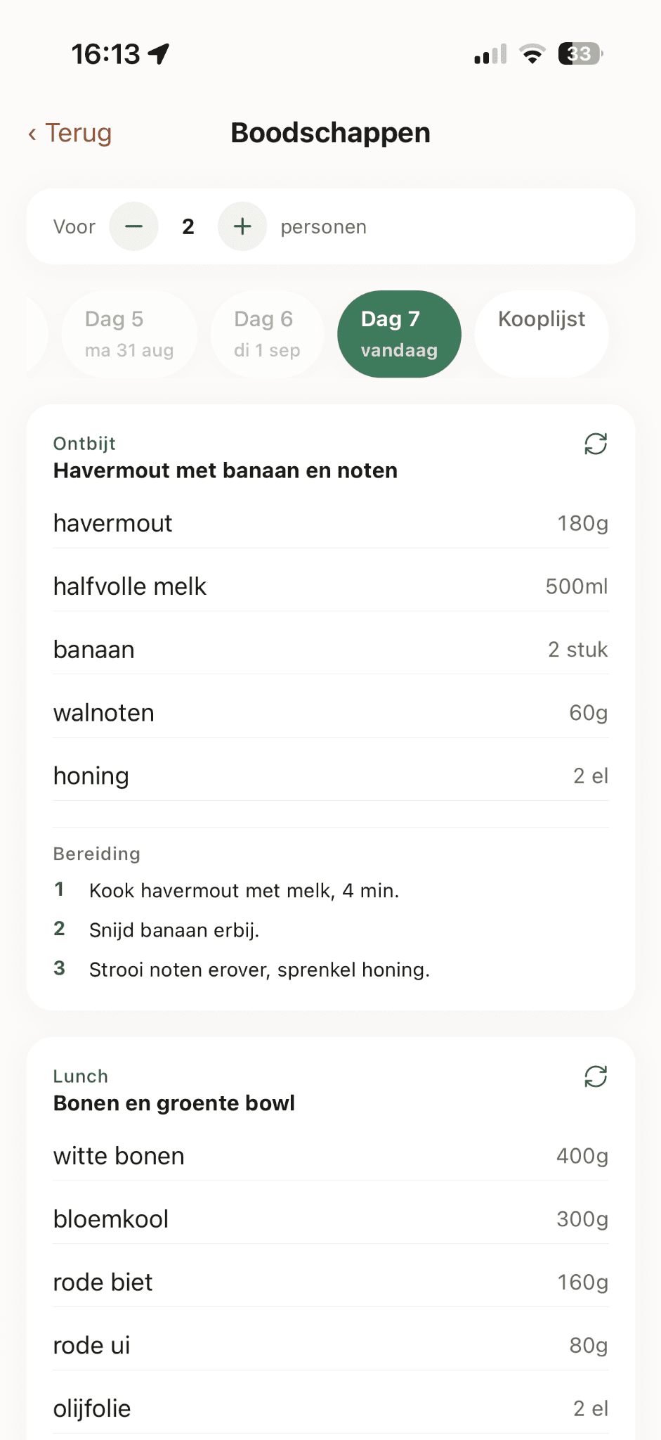 Het echte MyMesa dagmenu